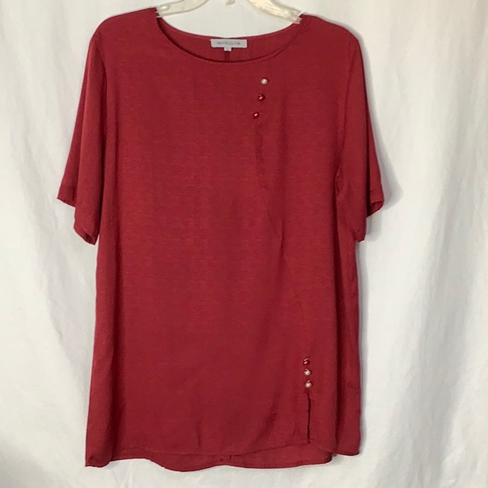 MISSLOOK 🍁 Burgundy Blouse Size L